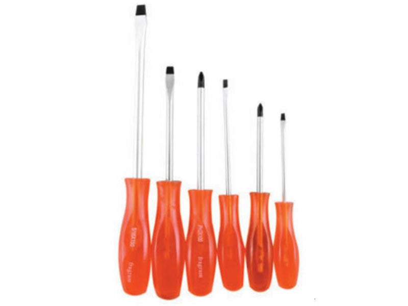 6 Pce Industro PRO Screwdriver Set- Black Tip