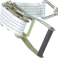 [STRAP50-Ratchet (Only with Tail)] 50mm Tiedown (Ratchet Only with Tail) W/Hook (White)