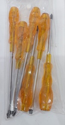 [S/DRIVER-S/S-SET-6PCE] 6Pce Screwdriver Set - Solid Steel Shaft