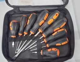 [S/DRIVER-B/BAG-SET-9PCE] 9Pce Screwdriver Set with Black Bag